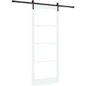 vidaXL Schiebetür ORKDAL Weiß 93 x 232 cm Massivholz Kiefer und Glas