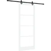 vidaXL Schiebetür Weiß 93 x 232 cm Massivholz Kiefer und Glas