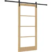 vidaXL Schiebetür ORKDAL Natur 93 x 202 cm Massivholz Kiefer und Glas