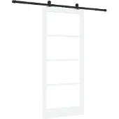 vidaXL Schiebetür ORKDAL Weiß 93 x 211 cm Massivholz Kiefer und Glas