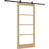 vidaXL Schiebetür ORKDAL Natur 93 x 202 cm Massivholz Kiefer und Glas