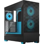 Fractal Design Pop Air, Tower, PC, Schwarz, Cyan, ATX, micro ATX, Mini-ITX, Stahl, Gehärtetes Glas, Gaming
