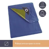 Velleman Abdeckplane 10 x 12 m, wasserabweisendes Polyester 110 g/m², Plane mit 44 Ösen und verstärkten