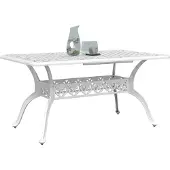 vidaXL Gartentisch Weiß 150x90x72 cm Aluminiumguss
