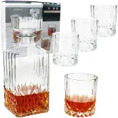 MamboCat 5tlg Set Whilly Whiskykaraffe 720ml + 4 Tumbler 300ml Dekanter Deckel Glasschliff