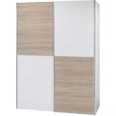 Die Möbelfundgrube Schwebetürenschrank Sonoma Eiche - weiß 170 cm - TIME