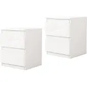 HTI Nachtschrank Kenji Hochglanz Weiss 2er-Set