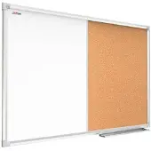 Allboards Kombitafel Whiteboard + Kork 90x60cm, Alurahmen