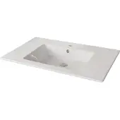 Fackelmann Waschbecken KERA 810 / Waschtisch aus Keramik / Maße (B x H x T): ca. 81 x 16,5 x 51 cm / Einbauwaschbecken / hochwertiges Becken fürs Badezimmer und WC / Farbe: Weiß / Breite: 81 cm