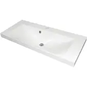 Fackelmann Gussmarmorbecken MALUA / Waschtisch aus Gussmarmor / Maße (B x H x T): ca. 80 x 14 x 35 cm / hochwertiges Waschbecken fürs Badezimmer und WC / Farbe: Weiß / Breite: 80 cm