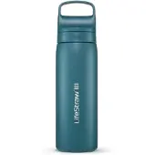 LifeStraw Go Laguna Teal GOST-530ML-TEAL Stainless Steel, Wasserflasche mit 2-Stage Filter, 530 ml