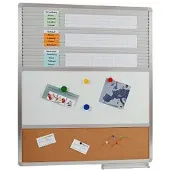 Eichner Mehrzwecktafel mit Einstecksystem, Whiteboard und Pinnwand 70,5 x 82 cm