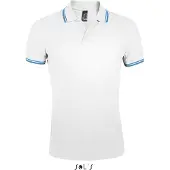 Sol SOLs 00577 | Herren Polo Shirt Pasadena - Farbe: White/Aqua - Größe: L