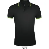 Sol SOLs 00577 | Herren Polo Shirt Pasadena - Farbe: Black/Lime - Größe: 3XL