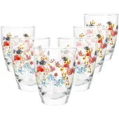 MamboCat 6x Marie Trinkgläser 220ml H10,5cm Saft-Gläser Limo-Glas Wasser Softdrink Blumen