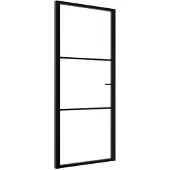 vidaXL Innentür ESG Glas und Aluminium 93x201,5 cm Schwarz