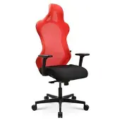 Topstar Gaming-Stuhl Sitness RS Sport, schwarz / rot, Stoff / Netz, belastbar bis 110 kg