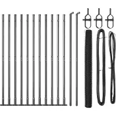 vidaXL Sechseckzaun mit Betonsockel 25 x 1,6 m PVC-beschichteter Stahl
