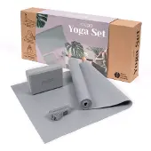 Myga Yogamatte mit Block und Riemen