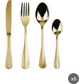 Excelsa besteckset 24 stück Gold stahl gold