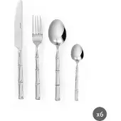 Excelsa Besteckset Of 24 Stück Bambu' Stahl Silber