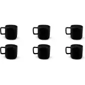 Excelsa Set Von 6 Espressotassen Nordic Stoneware 8 Cl Schwarz