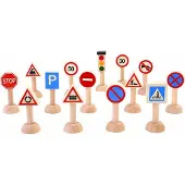 PlanToys Holzspielzeug Verkehrsschilder und Lichter