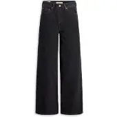 Levi's für Damen. A6081-0001 Ribcage Wide Leg Jeans schwarz (25/32), Lässig, Baumwolle, Denim