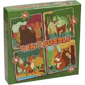 Wins Holland Puzzle 4in1 - Waldtiere, 12 Teile.