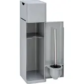 Wenko 6 in 1 Stand WC-Garnitur Imon Grau matt, integrierter Toilettenpapierhalter, WC-Bürstenhalter, Wenko Grau