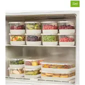 Hermia Concept , 8A4B2C - Grey, Kühlschrank-Organizer-Set (14-teilig), 100 % KUNSTSTOFF, Grau, 10,8 x 10,8 x 8,8 cm