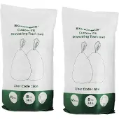 Songmics Robuste Müllbeutel, Müllbeutel mit Schiebebändern für Küchenmülleimer, 30 l, vorgetrennt, Beutelcode 30A, 2 Rollen, 90 Stück, weiß KRB30A02