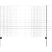 vidaXL Euro-Zaun mit Pfosten 10 x 1,6 m PVC-beschichteter Stahl Grau
