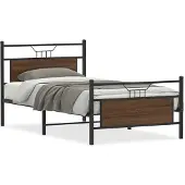 vidaXL Bettgestell ohne Matratze Braun Eichen-Optik 107x203 cm