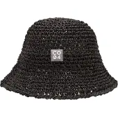 Chillouts Sonnenhut "Riga Hat", Damen, Gr. XS, schwarz, Kunstfaser, unifarben, Hüte Sonnenhut, Boho-Hut aus Papierstroh mit knautschbarem Design