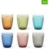 Excelsa 6er-Set Gläser Ginkgo aus Glas 30 cl mehrfarbig