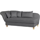 Max Winzer Recamiere mit Armteil links klappbar Selma - Flachgewebe graphit - Maße: 190 / 210 x 88 x 82 cm