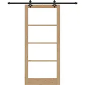 vidaXL Schiebetür ORKDAL Natürlich und Schwarz 93 x 211 cm