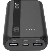 Cellularline Power Bank 10000, 10000 mAh, Lithium-Ion (Li-Ion), Schwarz