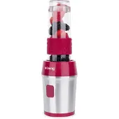 H.Koenig Mini Smoothie Maker, Blender elektrisch, Transportabel 570mL SMOO10 BPA-frei 300W, Smoothie Mixer 2 tragbar Flaschen, Rosa