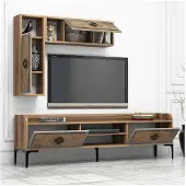 Skye Decor , Samba - Blue, TV-Einheit, Nussbaum, 100 % MELAMINBESCHICHTETE SPANPLATTEN, 180 x 35 x 52 cm