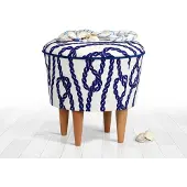 Atelier Del Sofa | Hocker Cunda blau Mikrofaser 42x42x42 cm | NADUVI