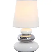 Näve 3045323 Stoff-Tischleuchte ; Farbe: Weiß / Chrom