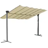 Leco , faltbares Sonnendach, Standmarkise "Waved", natur, 4 x 2,5 x 2,20 m (L x B x H)