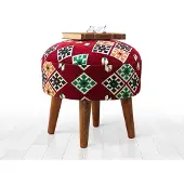 Atelier Del Sofa | Hocker Melik rot Baumwolle 46x42x46 cm | NADUVI