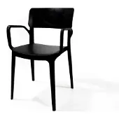 Veba Wing Armchair Schwarz, Stapelstuhl Kunststoff, 50920