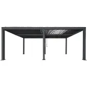 Mendler Pergola HWC-L46, Gartenpavillon Lamellen-Pavillon, 10cm-Aluminium-Gestell, Regenrinne sturmfest, 3x6m anthrazit