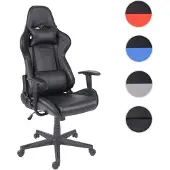 Mendler Bürostuhl HWC-F84, Schreibtischstuhl Gamingstuhl Chefsessel Drehstuhl, Kunstleder schwarz