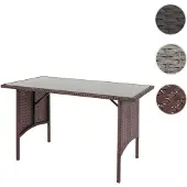 Mendler Poly-Rattan Esstisch HWC-G16, Esszimmertisch Gartentisch Tisch, Gastronomie 112x60cm braun