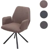 Mendler Esszimmerstuhl HWC-H71, Küchenstuhl Lehnstuhl Stuhl, Stoff/Textil Stahl braun